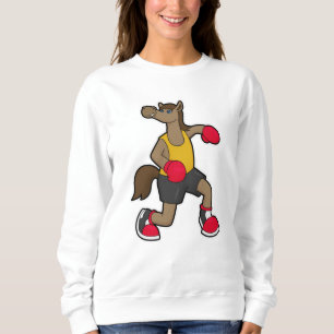 Sudadera Caballo como boxeador con guantes de boxeo