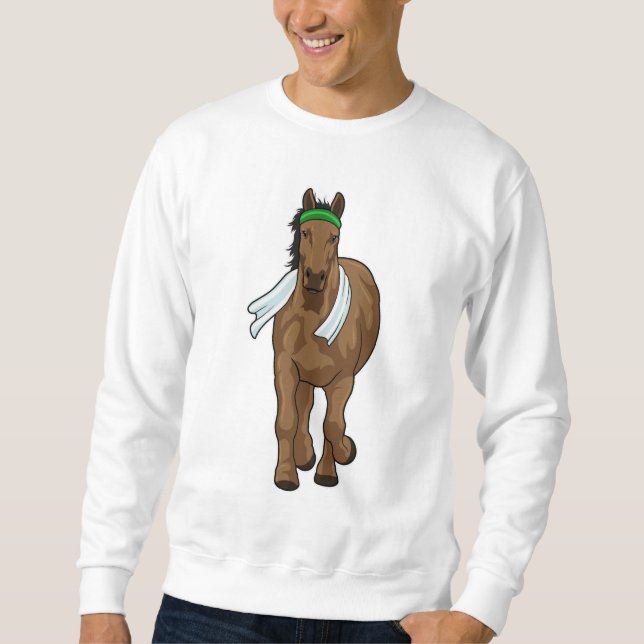 Sudadera Caballo como corredora con toalla (Anverso)