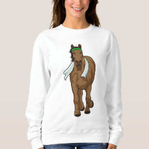 Sudadera Caballo como corredora con toalla