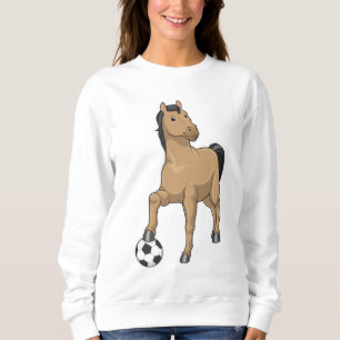 Sudadera Caballo como jugador de fútbol con balón de fútbol