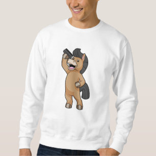 Sudadera Caballo como peluquero con comb