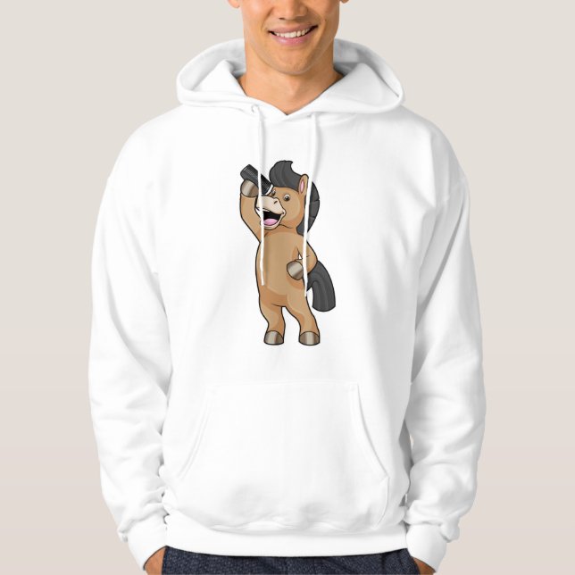 Sudadera Caballo como peluquero con comb (Anverso)