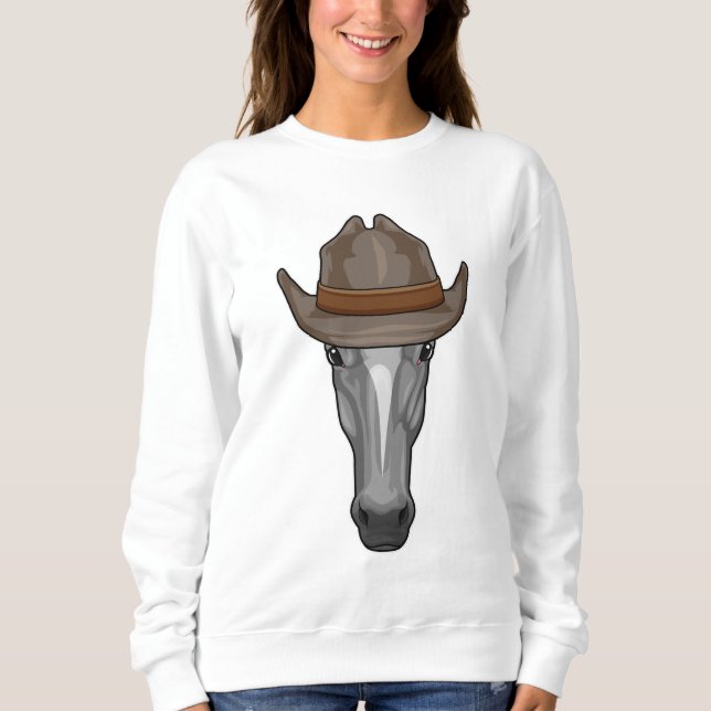 Sudadera Caballo como vaquero con Gorra (Anverso)