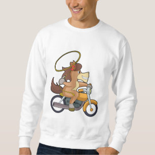 Sudadera Caballo como Vaquero con Lasso y Motocicleta