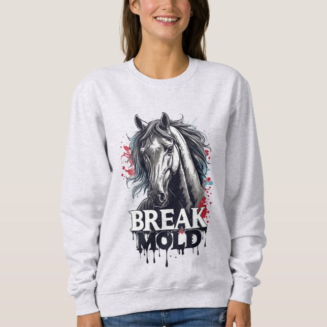 Sudadera Caballo con Arte de Salpicaduras, Tipografía Negri (Anverso)