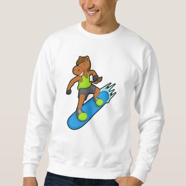 Sudadera Caballo con Snowboard (Anverso)