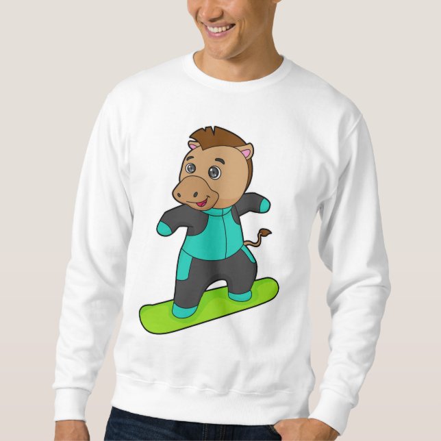 Sudadera Caballo con Snowboard (Anverso)