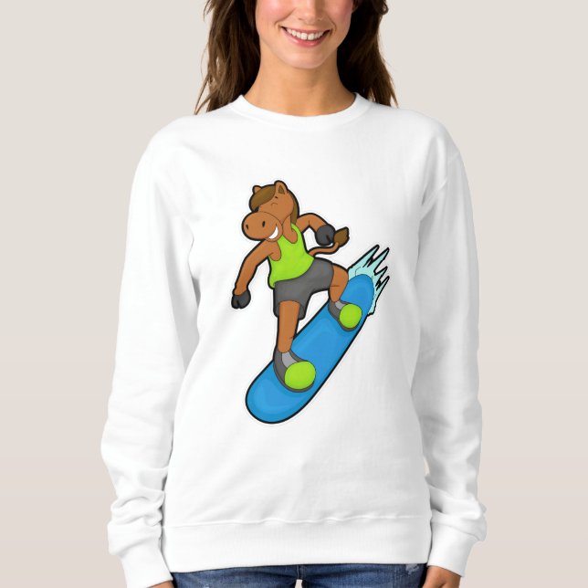 Sudadera Caballo con Snowboard (Anverso)