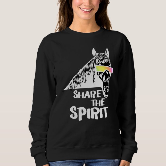 Sudadera Caballo Cool - Comparte El Espíritu 2 - Diversión  (Anverso)