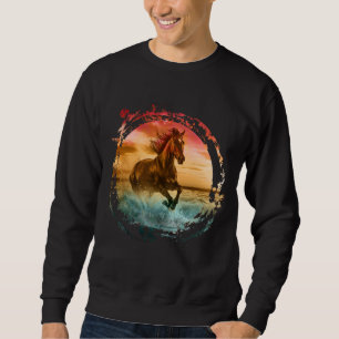 SUDADERA CABALLO CORRIENDO EN PAISAJE MARINO COSTERO