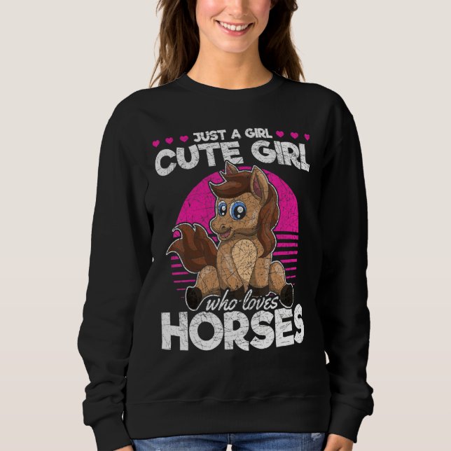 Sudadera Caballo de Animales Chicas Mujeres Caballo Ecuestr (Anverso)