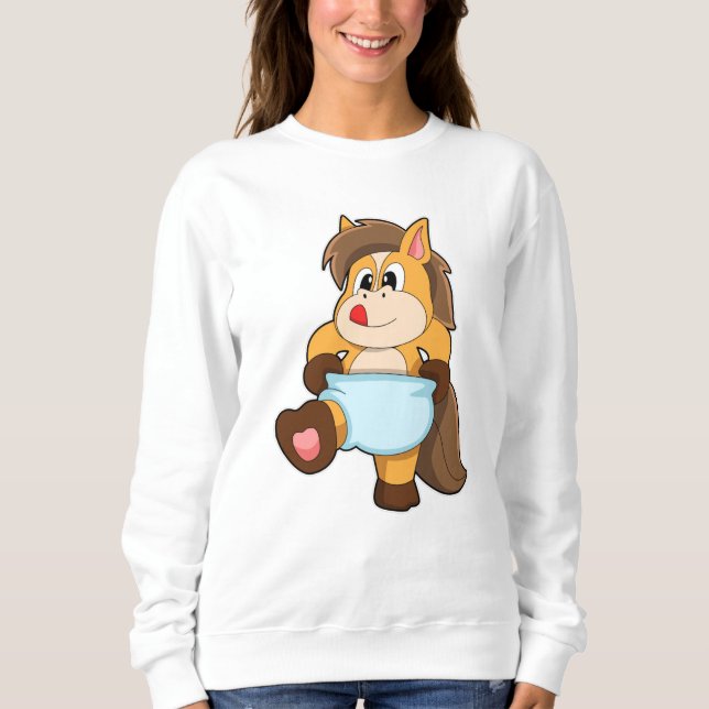 Sudadera Caballo de bebé con pañal (Anverso)
