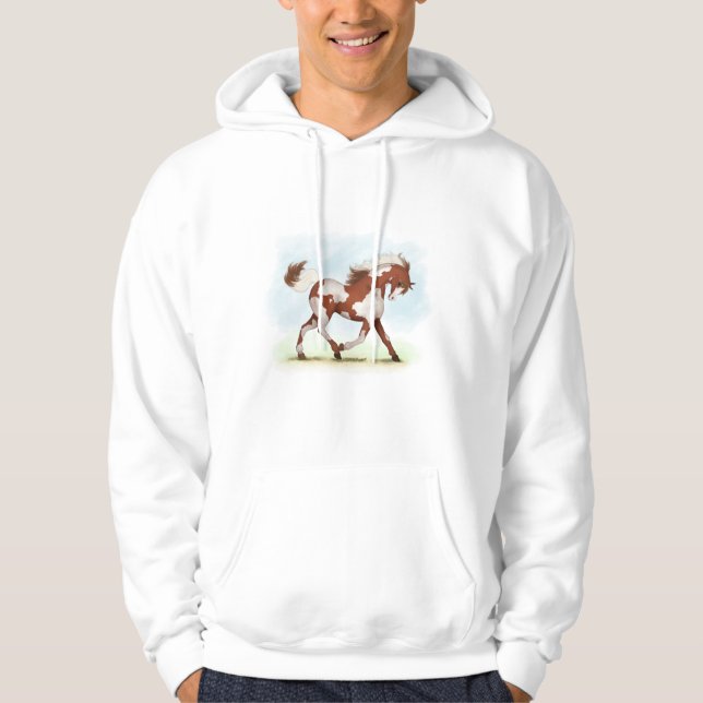 Sudadera Caballo de castaño sobre el bosque (Anverso)