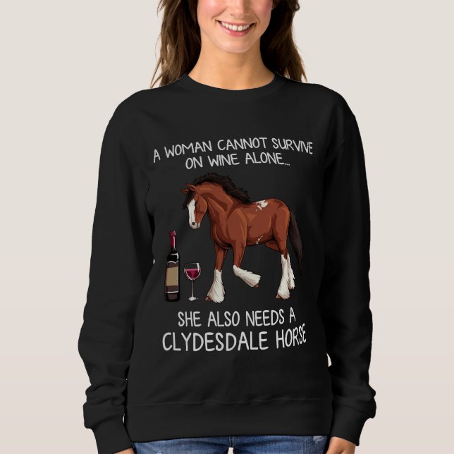Sudadera Caballo De Clydesdale Y Caballo De Vino Fallado (Anverso)