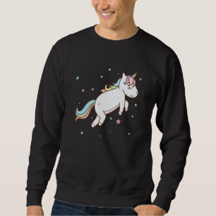 Sudadera Caballo de fantasía Unicornio saltando con cola co