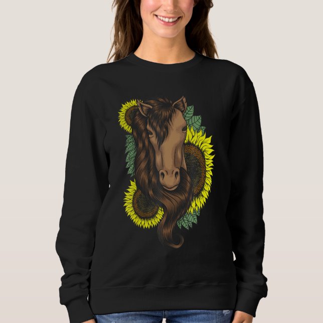 Sudadera Caballo De Girasol Para Hombres Mujeres Chicas (Anverso)