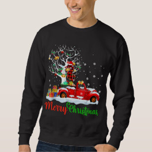 Sudadera Caballo De Mar En Navidades De Camiones Rojos Paja