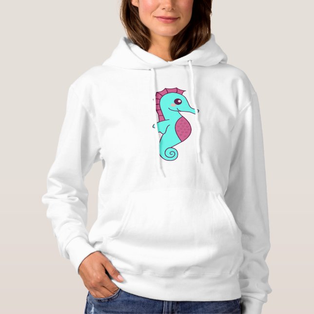 Sudadera Caballo De Mar Ros Animales De Caballo Subacuático (Anverso)