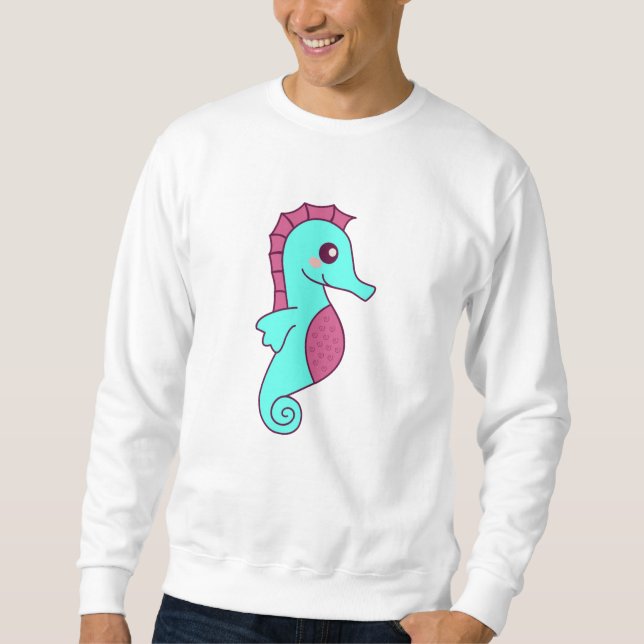 Sudadera Caballo De Mar Ros Animales De Caballo Subacuático (Anverso)