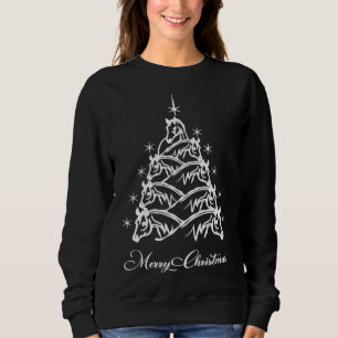 Sudadera Caballo de viajero de árbol de Navidad ecuestre Co