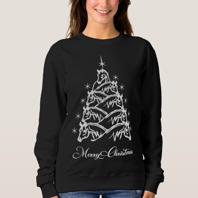 Sudadera Caballo de viajero de árbol de Navidad ecuestre Co (Anverso)
