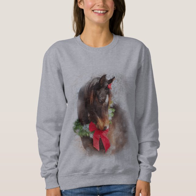 Sudadera Caballo dulce del navidad (Anverso)