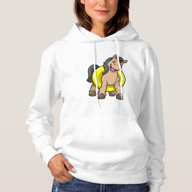 Sudadera Caballo en la playa con anillo de natación (Anverso)