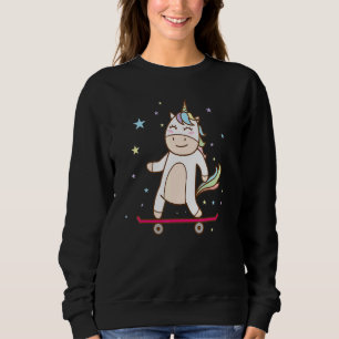 Sudadera Caballo Fantastico Unicornio En Skateboard