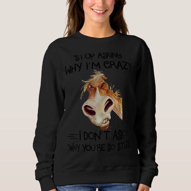 Sudadera Caballo gruñón deja de preguntar por qué soy cabal (Anverso)