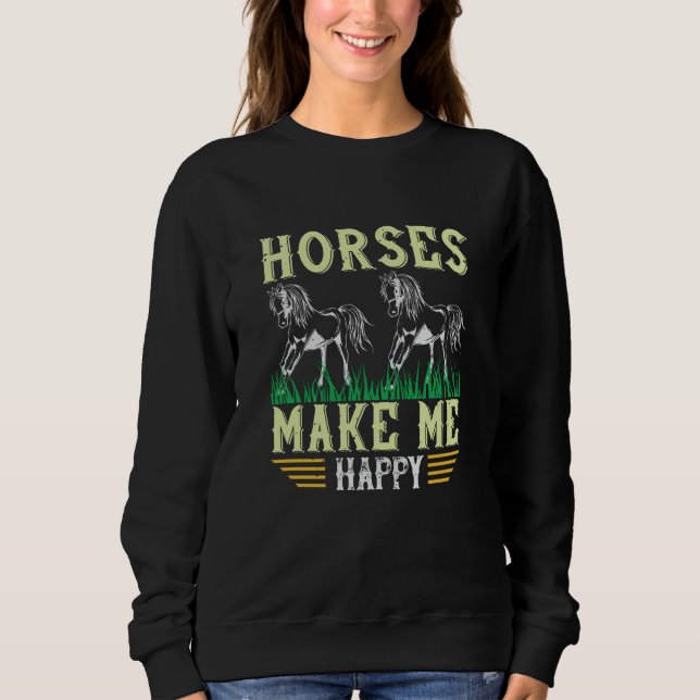 Sudadera Caballo - Los caballos me hacen feliz (Anverso)