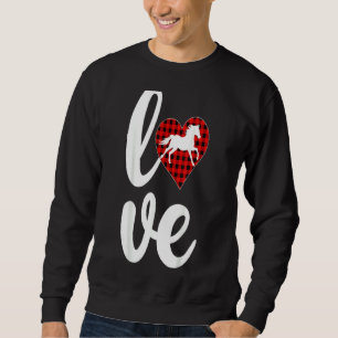 Sudadera Caballo Lover Funny Buffalo Plaid Love Horse Valen