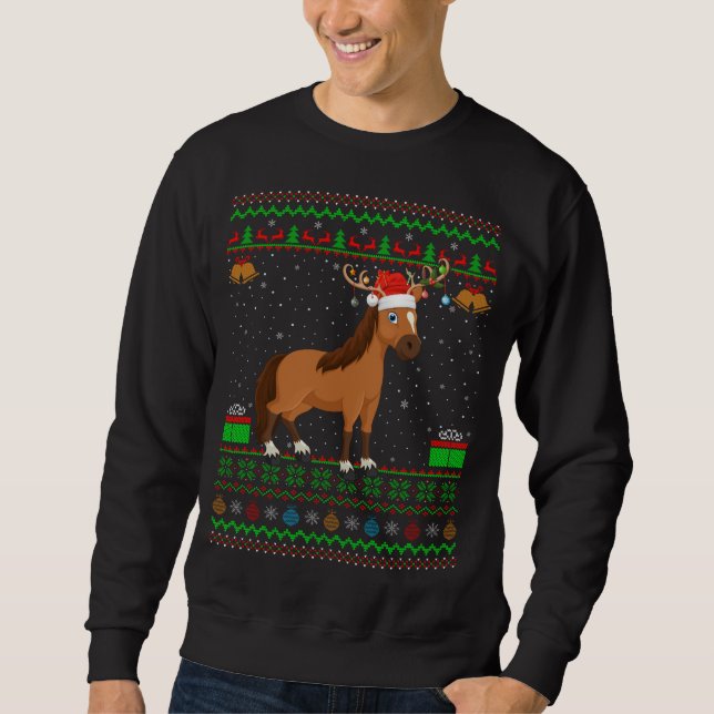 Sudadera Caballo Lover Santa Hat coincidiendo con la feo Ch (Anverso)