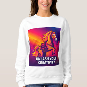Sudadera Caballo Majestuoso con Arte Digital Inspirador