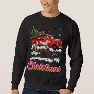 Sudadera Caballo montando Camión Rojo Árbol de Navidad