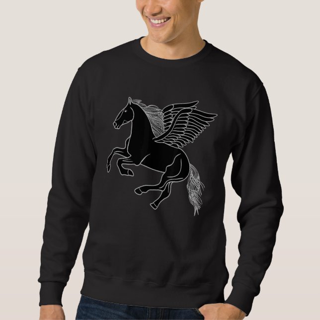 Sudadera Caballo Negro Con Alas Pegasus (Anverso)