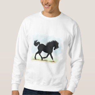 Sudadera Caballo negro con estrella y pavo (Belleza negra)