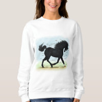 Caballo negro con gráfico de anatomía de estrella 