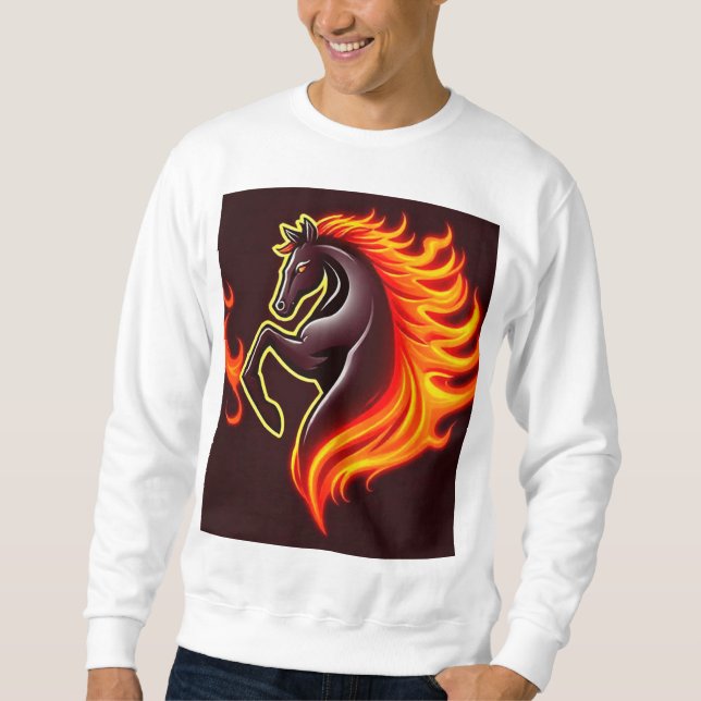 Sudadera Caballo negro encabritado (Anverso)
