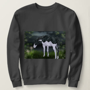 Sudadera Caballo Pinto Overo de Cuadro en Blanco y Negro