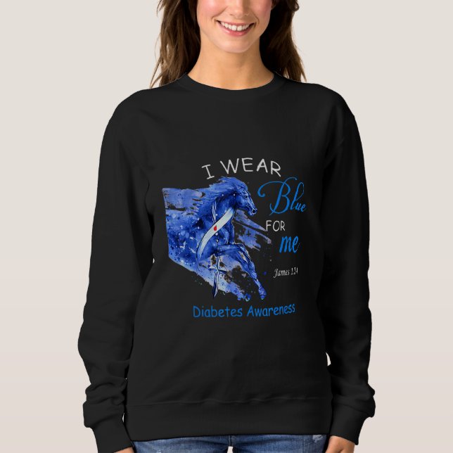 Sudadera Caballo Que Uso Azul Para Mí Conciencia Sobre La D (Anverso)