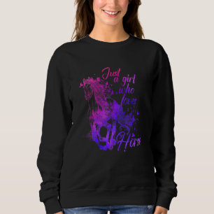 Sudadera Caballo, sólo un Chica que ama el caballo montando