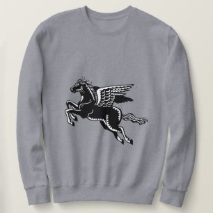 Sudadera Caballo volador - Blanco y negro