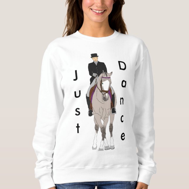 Sudadera Caballo y jinete de Grulla del Dressage (Anverso)