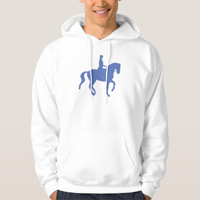 Sudadera Caballo y jinete del Dressage de Piaffe (azules) (Anverso)