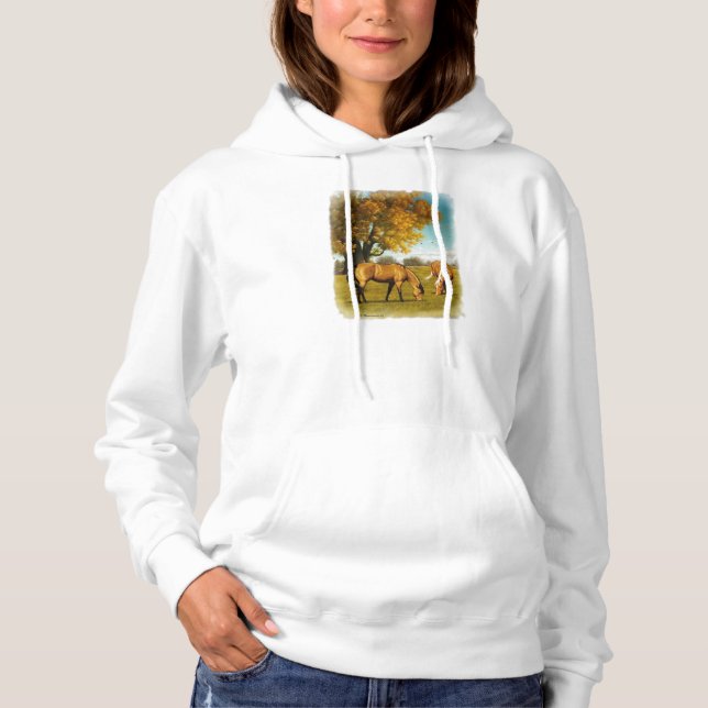 Sudadera Caballos Con Colores Caídos Damas Hoodie (Anverso)