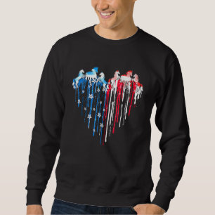 Sudadera Caballos Corazón Bandera Norteamericana 4 De Julio