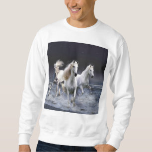 Sudadera Caballos corriendo lanzando almohada