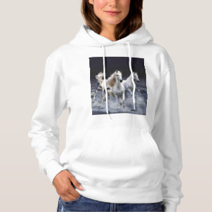 Sudadera Caballos corriendo lanzando almohada