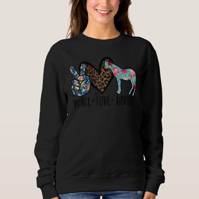 Sudadera Caballos de amor por la paz para Chicas adolescent (Anverso)
