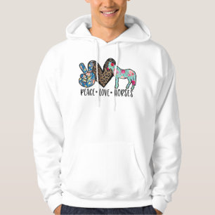Sudadera Caballos de amor por la paz Tee divertido para los